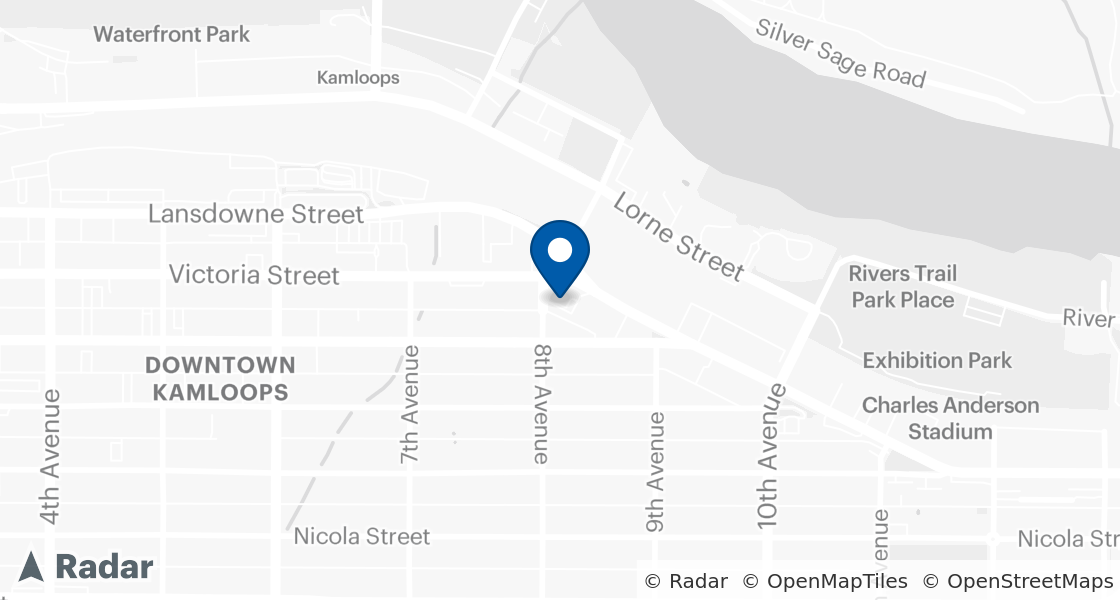 Map of Dairy Queen Location:: 811 Victoria St, Kamloops, BC, V2C 2B7
